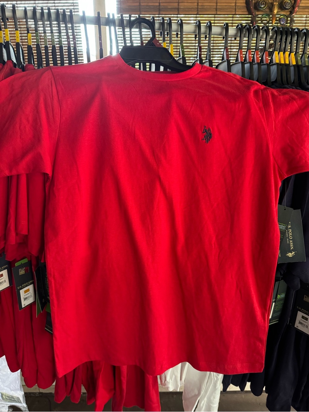 U.S. Polo Assn. Men’s Bright Red Crewneck Tee with Chest Logo